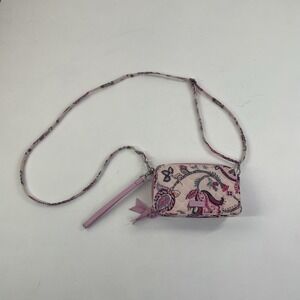 Vera Bradley RFID All In One Crossbody Wristlet Felicity Paisley Pink